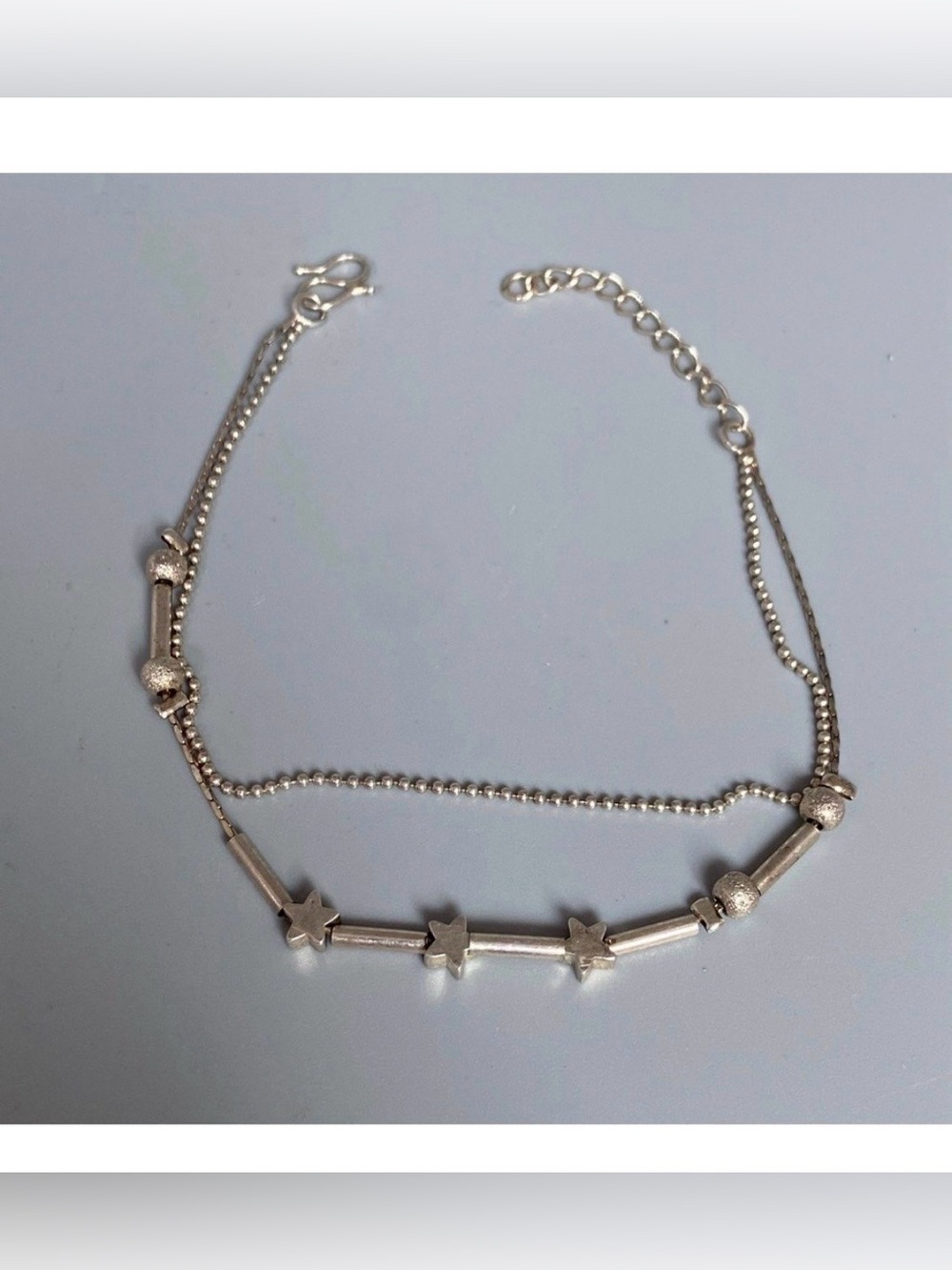 3D Star Silver Tone Bracelet #6572